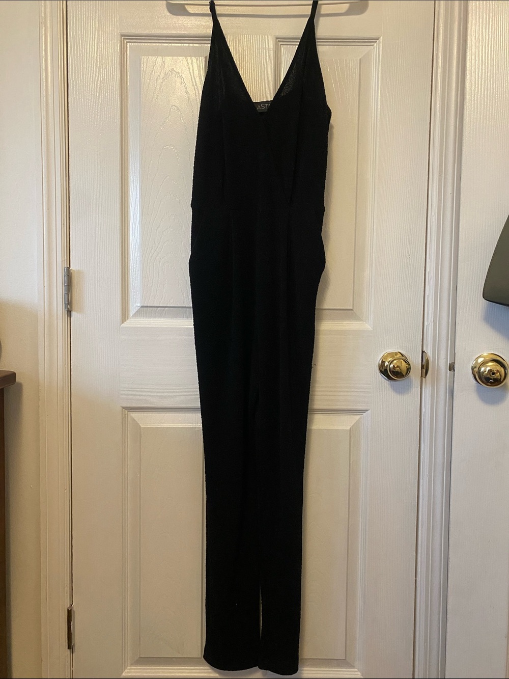 Astr Black V-Neck Sleeveless Jumpsuit